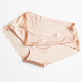 UUG Sexy Women Lace side Underwear Seamless Breathable Hollow Briefs Solid Color Woman Nylon Low Rise Lingerie Sexy Underwear