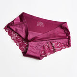 UUG Sexy Women Lace side Underwear Seamless Breathable Hollow Briefs Solid Color Woman Nylon Low Rise Lingerie Sexy Underwear