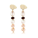 Women Elegant White/Black Simulated Pearls Statement Earrings Big Small Circle Round Metal Gold Hoop Earrings Nightclub Jewelry