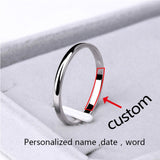 CACANA Stainless Steel Rings Rose Gold Anti-allergy Smooth Simple Wedding Couples Rings Bijouterie