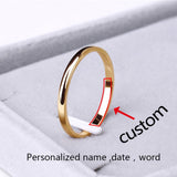 CACANA Stainless Steel Rings Rose Gold Anti-allergy Smooth Simple Wedding Couples Rings Bijouterie