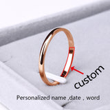 CACANA Stainless Steel Rings Rose Gold Anti-allergy Smooth Simple Wedding Couples Rings Bijouterie