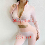 2020 New Women Yoga Sports Bras Tops and Pants Sets Zipper Tracksuits Outfits Sportswear Jogging Suit Sweatpants Sport Jogger