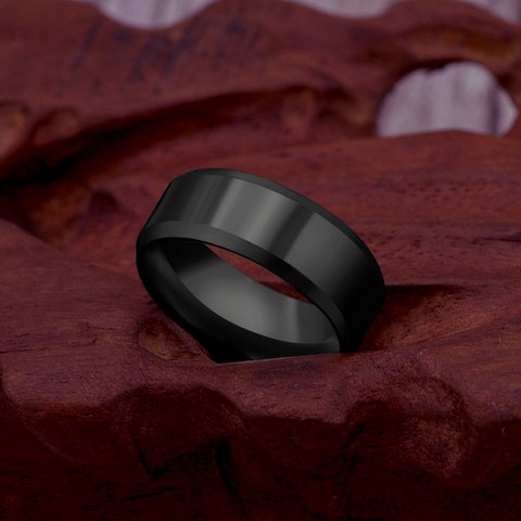 8mm Stainless Steel Ring Men High Quality Fashion Jewelry Ring Men Titanium Black