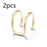 5Pcs/Set Ear Cuff Gold Leaves Non-Piercing Ear Clips Fake Cartilage Earring Jewelry For Women Men Wholesale gifts