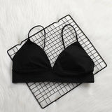 GUMPRUN Soft Bralette Deep V Seamless Bras for Women Wireless Push Up Bra Comfortable Blackless Underwear Ladies Sexy Lingerie