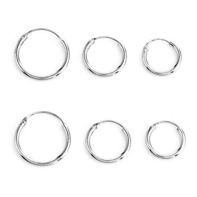 3 Pair/Set Fashion Women Girl Simple Round Circle Small Ear Stud Earring Punk Hip-hop Earrings Jewelry 3 Size