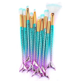 RANCAI 10/11pcs Makeup Brushes Kit maquiagem maquillaje New Mermaid Foundation Eyebrow Eyeliner Cosmetic makeup Brushes