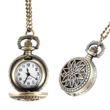 Fashion Vintage Women Pocket Watch Alloy Retro Hollow Out Flowers Pendant Clock Sweater Necklace Chain Watches Lady Gift UND Sal