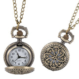 Fashion Vintage Women Pocket Watch Alloy Retro Hollow Out Flowers Pendant Clock Sweater Necklace Chain Watches Lady Gift UND Sal