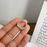 AOMU 2020 Fashion Crystal Beaded Rings Cute Minimalist Coloful Beads Geometric Stacked Fine Rings for Women Party Gift Jewelry