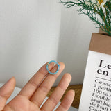 AOMU 2020 Fashion Crystal Beaded Rings Cute Minimalist Coloful Beads Geometric Stacked Fine Rings for Women Party Gift Jewelry
