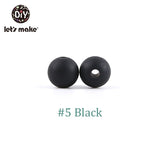 9mm 50pc Silicone Beads Round Baby Teether Eco-friendly BPA Free Baby Teething Pacifier Chain Bead silicone rodents Let's Make