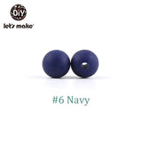 9mm 50pc Silicone Beads Round Baby Teether Eco-friendly BPA Free Baby Teething Pacifier Chain Bead silicone rodents Let's Make