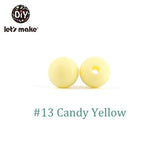 9mm 50pc Silicone Beads Round Baby Teether Eco-friendly BPA Free Baby Teething Pacifier Chain Bead silicone rodents Let's Make