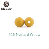 9mm 50pc Silicone Beads Round Baby Teether Eco-friendly BPA Free Baby Teething Pacifier Chain Bead silicone rodents Let's Make