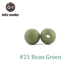 9mm 50pc Silicone Beads Round Baby Teether Eco-friendly BPA Free Baby Teething Pacifier Chain Bead silicone rodents Let's Make