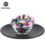 9mm 50pc Silicone Beads Round Baby Teether Eco-friendly BPA Free Baby Teething Pacifier Chain Bead silicone rodents Let's Make