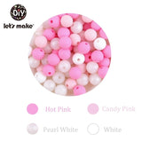 9mm 50pc Silicone Beads Round Baby Teether Eco-friendly BPA Free Baby Teething Pacifier Chain Bead silicone rodents Let's Make