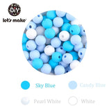9mm 50pc Silicone Beads Round Baby Teether Eco-friendly BPA Free Baby Teething Pacifier Chain Bead silicone rodents Let's Make