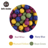 9mm 50pc Silicone Beads Round Baby Teether Eco-friendly BPA Free Baby Teething Pacifier Chain Bead silicone rodents Let's Make
