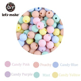 9mm 50pc Silicone Beads Round Baby Teether Eco-friendly BPA Free Baby Teething Pacifier Chain Bead silicone rodents Let's Make
