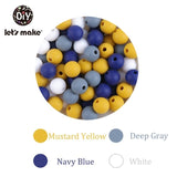 9mm 50pc Silicone Beads Round Baby Teether Eco-friendly BPA Free Baby Teething Pacifier Chain Bead silicone rodents Let's Make