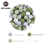 9mm 50pc Silicone Beads Round Baby Teether Eco-friendly BPA Free Baby Teething Pacifier Chain Bead silicone rodents Let's Make