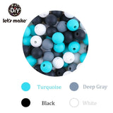 9mm 50pc Silicone Beads Round Baby Teether Eco-friendly BPA Free Baby Teething Pacifier Chain Bead silicone rodents Let's Make
