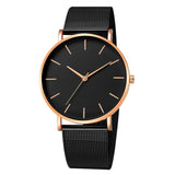 Fashion Casual Watch Womens Metal Hour Reloj Mujer Quartz Wristwatch Simple Montre Femme Mesh Black Stainless Steel Bracelet saa