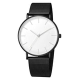 Fashion Casual Watch Womens Metal Hour Reloj Mujer Quartz Wristwatch Simple Montre Femme Mesh Black Stainless Steel Bracelet saa