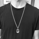 AOMU 2020 Personality Hip Hop Multilayer Necklace Metal Cross Pendant Silver Color Chain Necklace for Women Men Unisex Jewelry