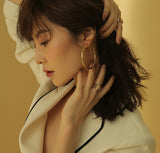 2020 New Fashion Round Dangle Drop Korean Earrings For Women Geometric Round Heart Gold Earring Wedding Jewelry 8g