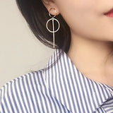 2020 New Fashion Round Dangle Drop Korean Earrings For Women Geometric Round Heart Gold Earring Wedding Jewelry 8g