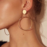 2020 New Fashion Round Dangle Drop Korean Earrings For Women Geometric Round Heart Gold Earring Wedding Jewelry 8g