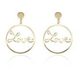 2020 New Fashion Round Dangle Drop Korean Earrings For Women Geometric Round Heart Gold Earring Wedding Jewelry 8g