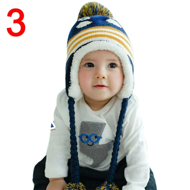 Toddler Kids Baby Boy Girl Winter Warm Knitted Crochet Earflap Beanie Hat Cap Wool Cute Penguin 2020 New Design Kids Hats