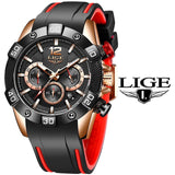 LIGE 2020 New Fashion Blue Mens Watches Top Brand Luxury Clock Sports Chronograph Waterproof Quartz Watch Men Relogio Masculino