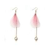 Korean Retro Asymmetric Butterfly Imitation Pearl Earrings Fashion Round Flower Brincos Long Statement Wings Earrings Jewelry