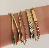 Tocona Bohemian Gold Tassel Bracelets for Women Summer Shell Clear Crystal Stone Pineapple Geometric Heart Bangle Jewelry