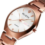 2020 WLISTH New Luxury Gold Watch Lady Men Lover Stainless Steel Quartz Waterproof Male Wristwatches for men Analog Auto date cl