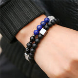 New 3Pc/Sets Micro Pave CZ 8mm Disco Ball & Bar Charms Bracelets Sets 6mm Matte Beads Stone Bracelet Men Women Jewelry bileklik