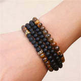 New 3Pc/Sets Micro Pave CZ 8mm Disco Ball & Bar Charms Bracelets Sets 6mm Matte Beads Stone Bracelet Men Women Jewelry bileklik