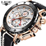 2020 Top Brand LIGE Men Watches Fashion Sport Leather Watch Mens Luxury Date Waterproof Quartz Chronograph Relogio Masculino+Box