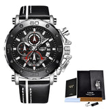 2020 Top Brand LIGE Men Watches Fashion Sport Leather Watch Mens Luxury Date Waterproof Quartz Chronograph Relogio Masculino+Box