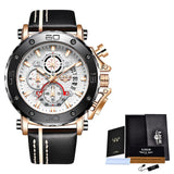 2020 Top Brand LIGE Men Watches Fashion Sport Leather Watch Mens Luxury Date Waterproof Quartz Chronograph Relogio Masculino+Box