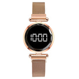 Luxury LED Women Magnetic Bracelet Watches Rose Gold Digital Dress Watch Quartz Wristwatch Ladies Clock relogio feminino