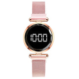 Luxury LED Women Magnetic Bracelet Watches Rose Gold Digital Dress Watch Quartz Wristwatch Ladies Clock relogio feminino
