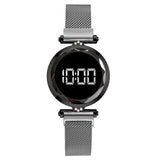 Luxury LED Women Magnetic Bracelet Watches Rose Gold Digital Dress Watch Quartz Wristwatch Ladies Clock relogio feminino
