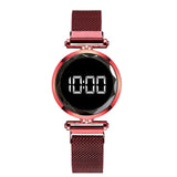 Luxury LED Women Magnetic Bracelet Watches Rose Gold Digital Dress Watch Quartz Wristwatch Ladies Clock relogio feminino